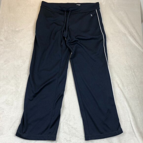 Danskin Now Womens Athletic Pants Large Straight Drawstring Activewear Navy Blue - Picture 12 of 13
